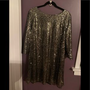 Gold sequined dress NYE